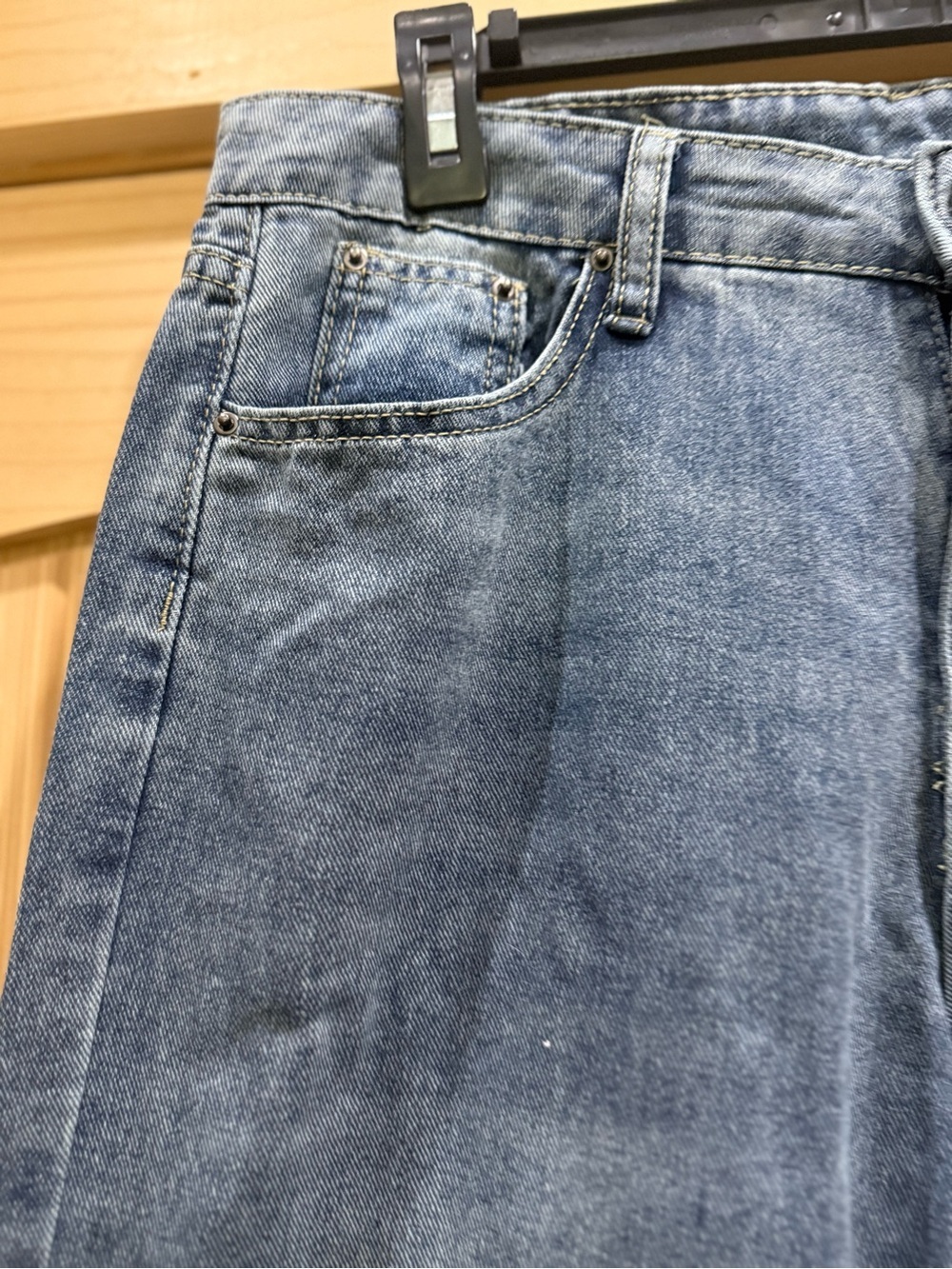 NEW Women's Wide Leg Blue Denim Jeans - Picture 2 of 5